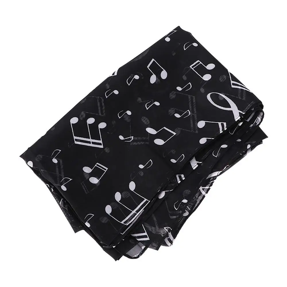 New Arrival Ladies Gift Accessory Treble Clef Printed Sheet Shawl Chiffon Silk Scarf Muffler Music Note Printed Scarf
