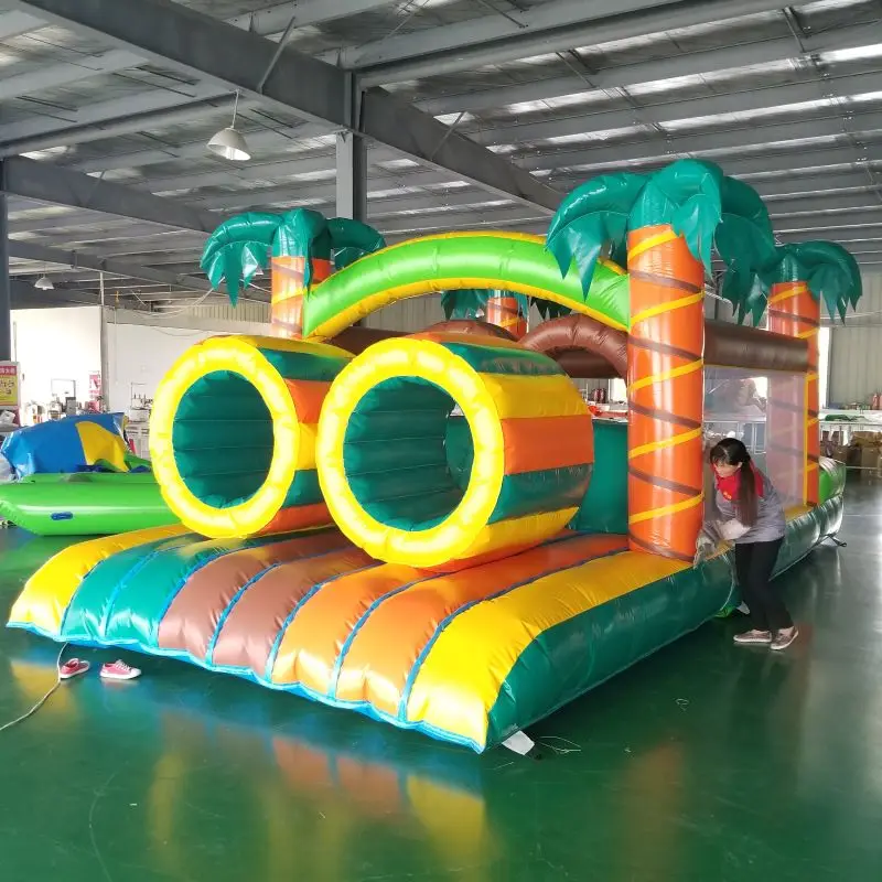 2026 Inflatable Games Park Durable Inflatable Obstacle Training Bounce House 19.6x9FT