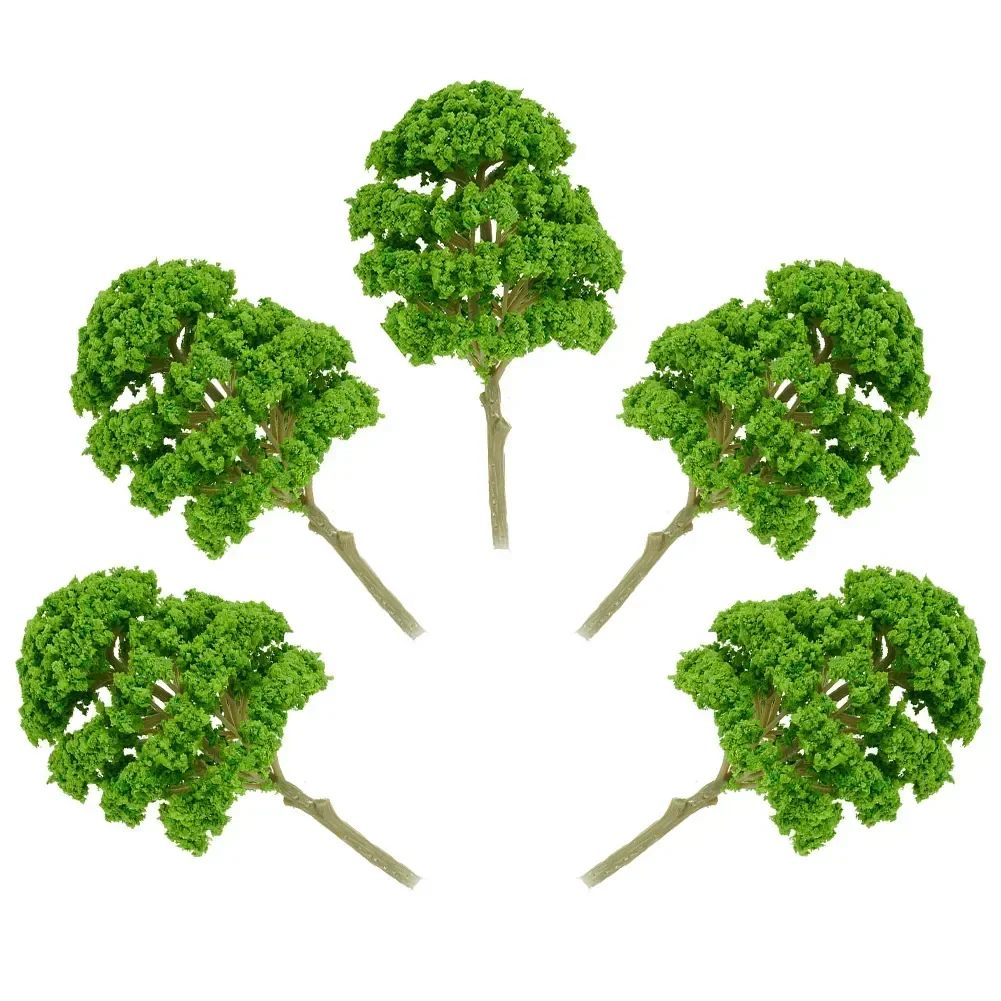 5pcs 1:50-75 Plastic Model Train Artificial Miniature Tree Scenery Railroad Decoration Building Landscape Accessories Toys