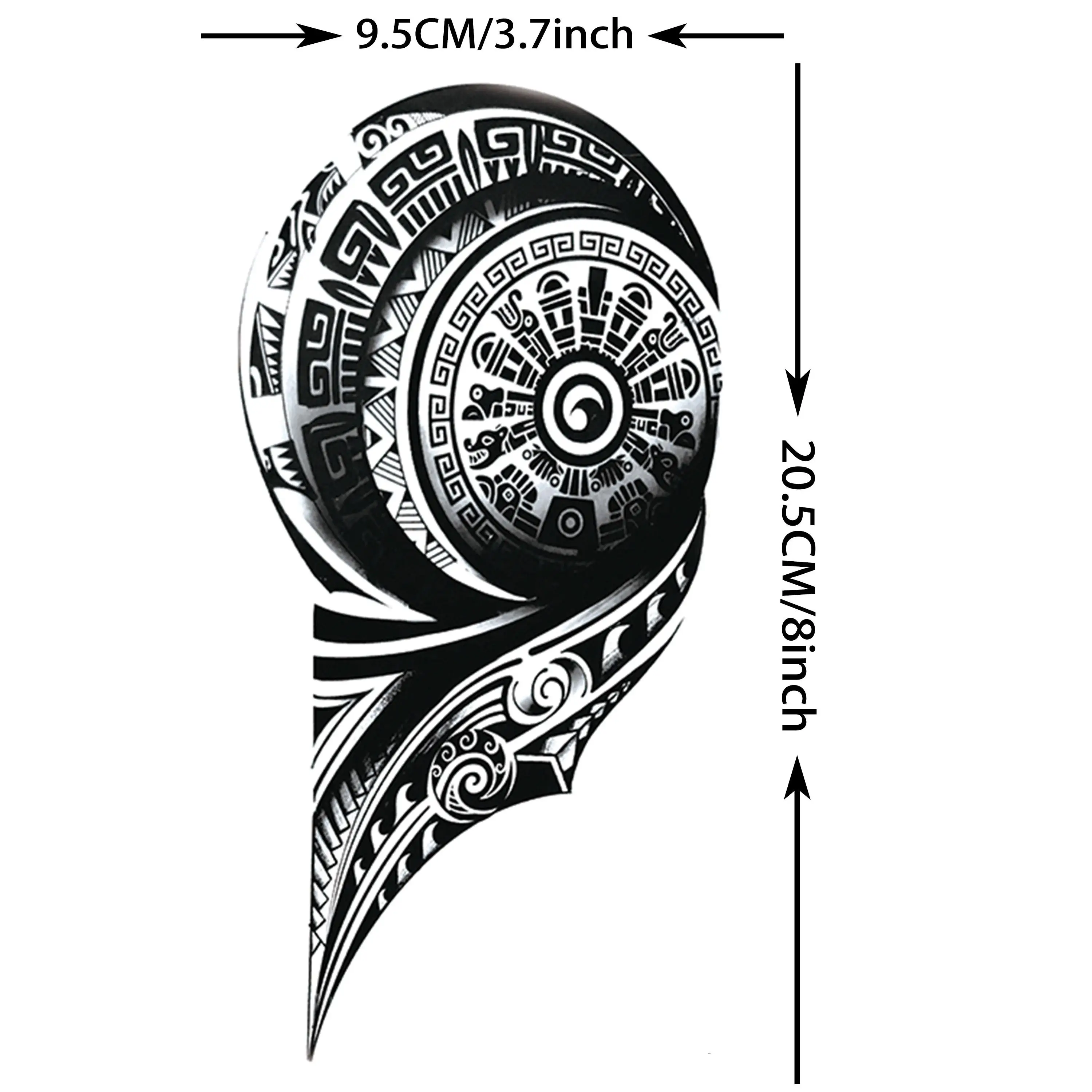 1 ورقة القبلية الطوطم الماوري مقاوم للماء الوشم المؤقت للرجال والنساء ، أسود وهمية كم الوشم ملصق ، الحد الأدنى الوشم الرجال