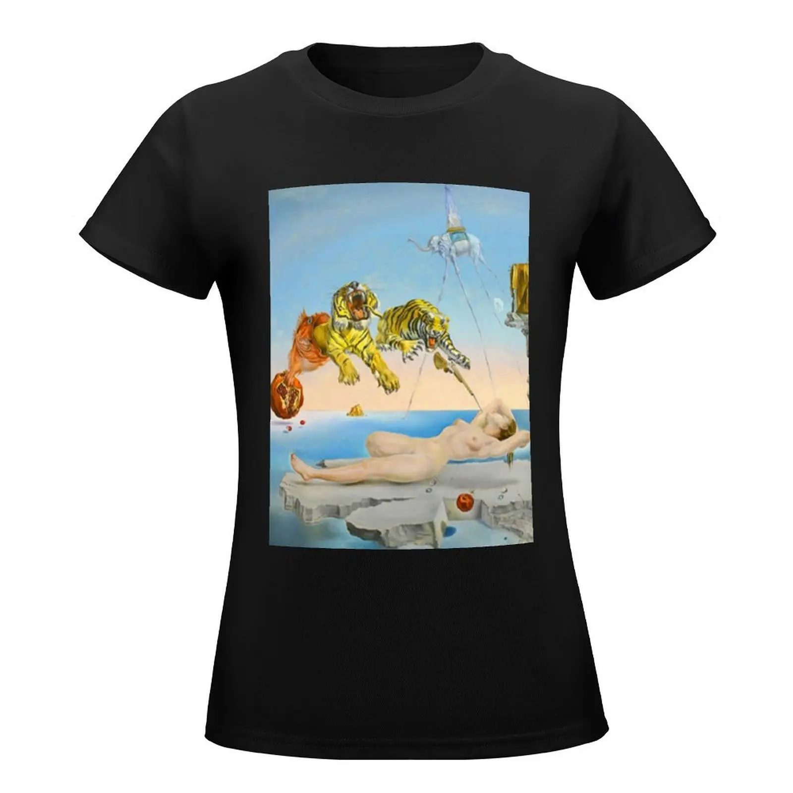 Salvador Dali Tigers T-Shirt female kawaii clothes plus size tops tops Summer Women's clothing