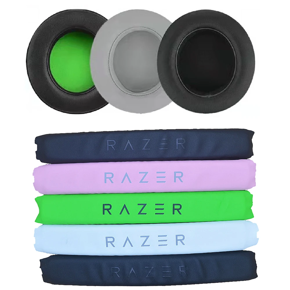 Cuscinetti auricolari di ricambio paraorecchie paraorecchie fascia per Razer Kraken Pro V2 auricolari 7.1 Chroma V2 USB Gaming Cushion Cover