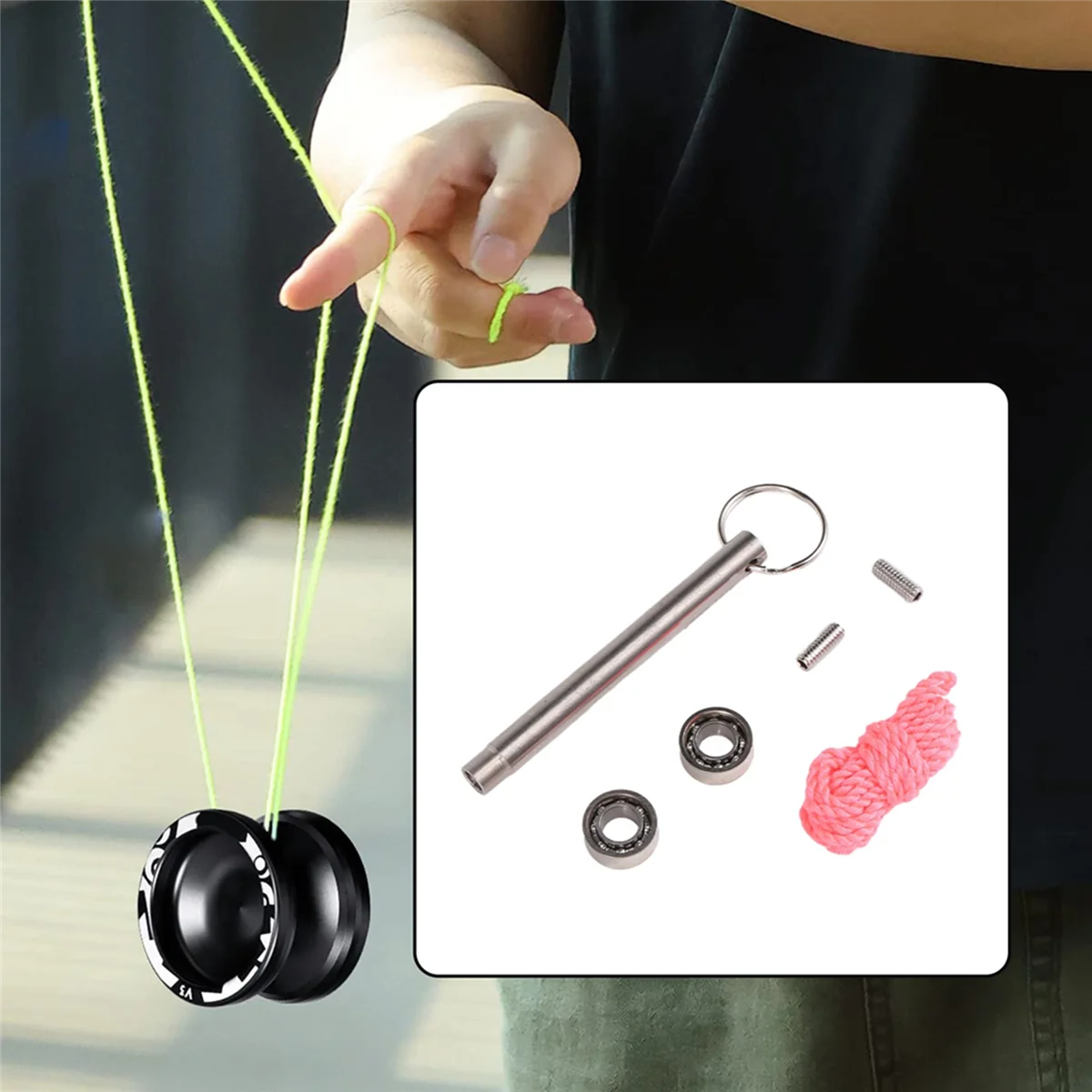 Aço inoxidável eixo rolamento removedor ferramenta, Yoyo String, 2 rolamentos Kit, incluído, KK rolamento