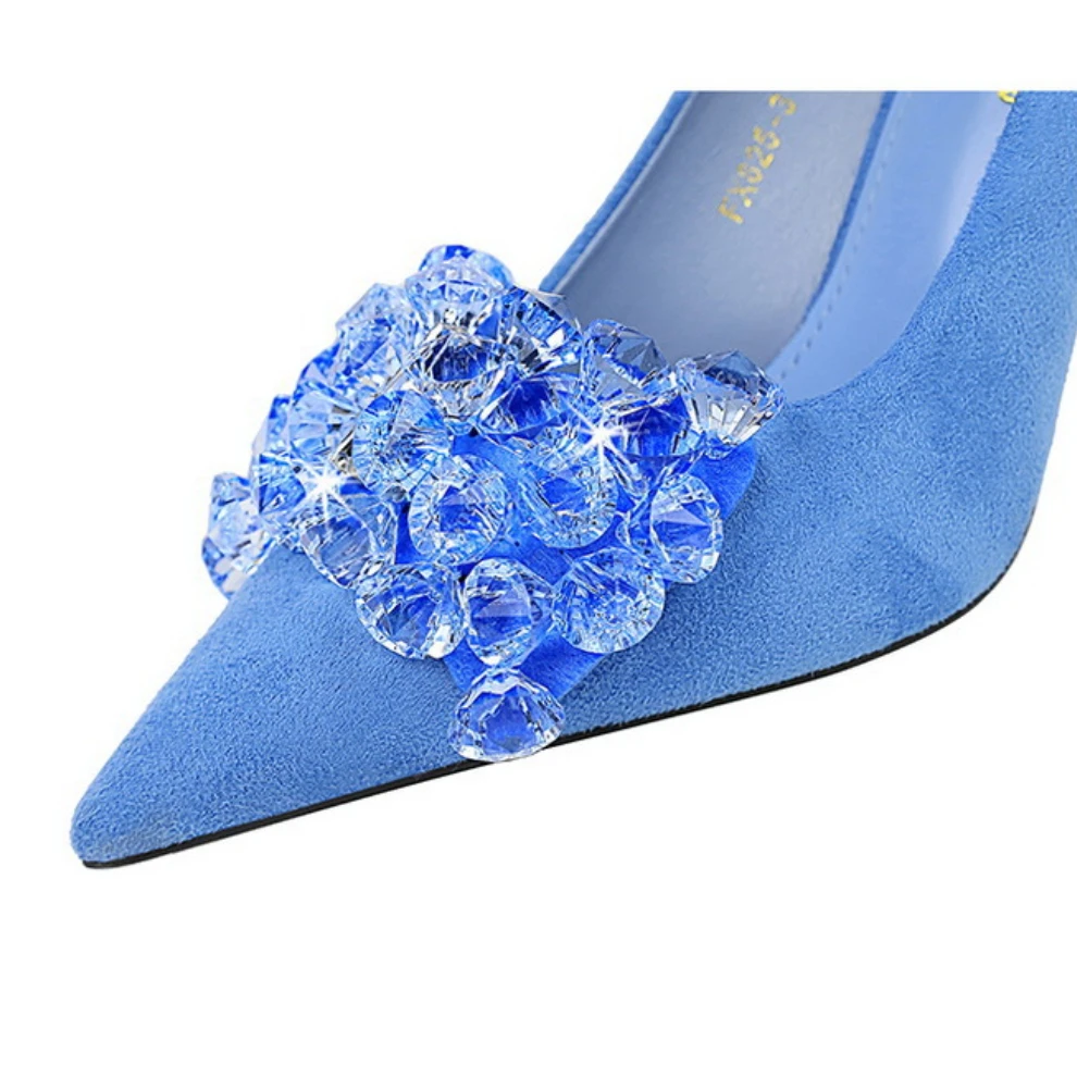 BIGTREE Shoes 2024 NEW Rhinestone Women Pumps Bowknot High Heels Luxury Gemstone Banquet Shoes Stilettos Heels 9 Cm Ladies Shoes