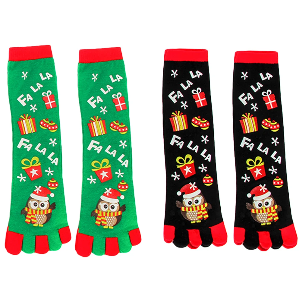 

Athletic Socks Christmas Five Toe Fashion Stockings Black Acrylic Miss for Men