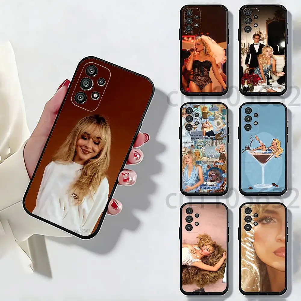 S-sabrina C-Carpenter Cartoon Phone Case For Samsung Galaxy A13,21s,22,31,32,52,53,71,80,A91 Soft Black Shell