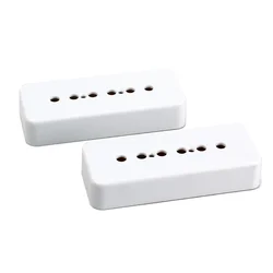 Pair of P90 Soapbar Pickup Cover for LP Style Guitar 50/52mm Pole Space (White)