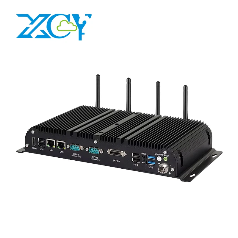 بدون مروحة IPC صناعية i7-1255U 2x COM RS232/422/485 2x 2.5GbE WiFi 4G/5G LTE 4x RS232 GPIO LVDS eDP DC9V-36V Win10/11 Linux