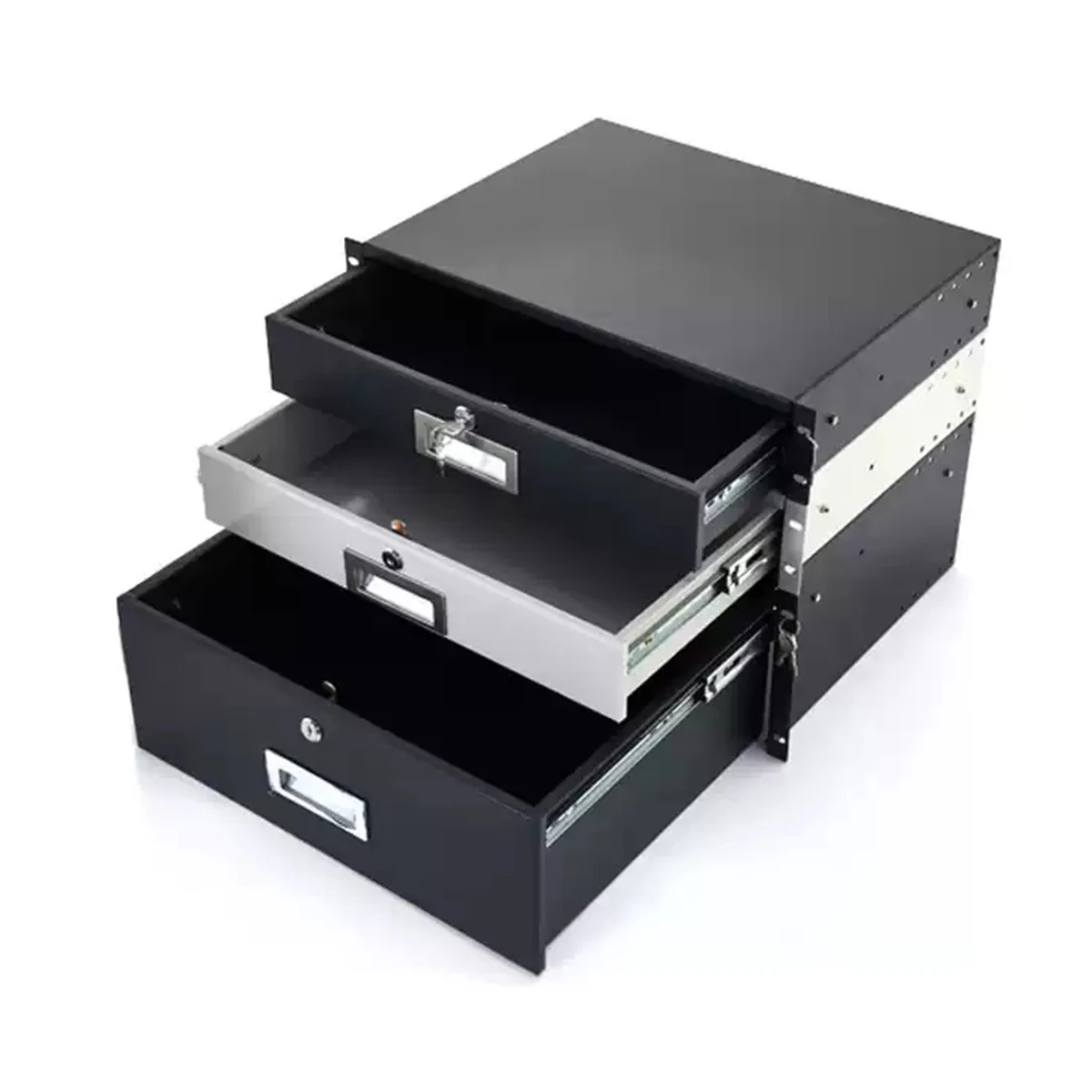 

19 inch 2U3U4U5U6U Cabinet Drawer with Lock Microphone Storage Aviation Box Amplifier Audio Iron Flight Case