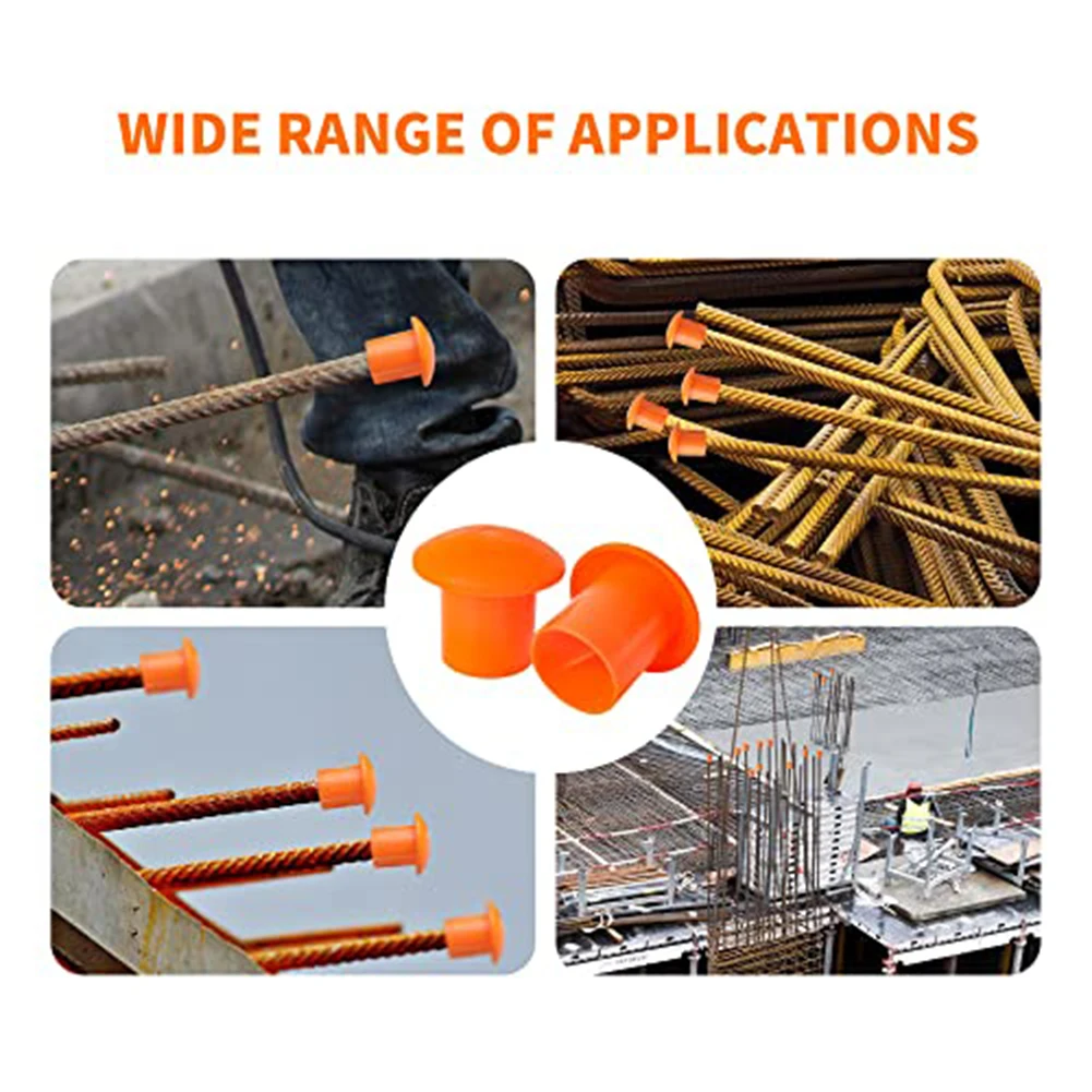 50/100pcs Mushroom Plastic End Covers Construction Stake Protector For Building Work For Steel Bars # 3 To # 7 Rebars Covers Cap