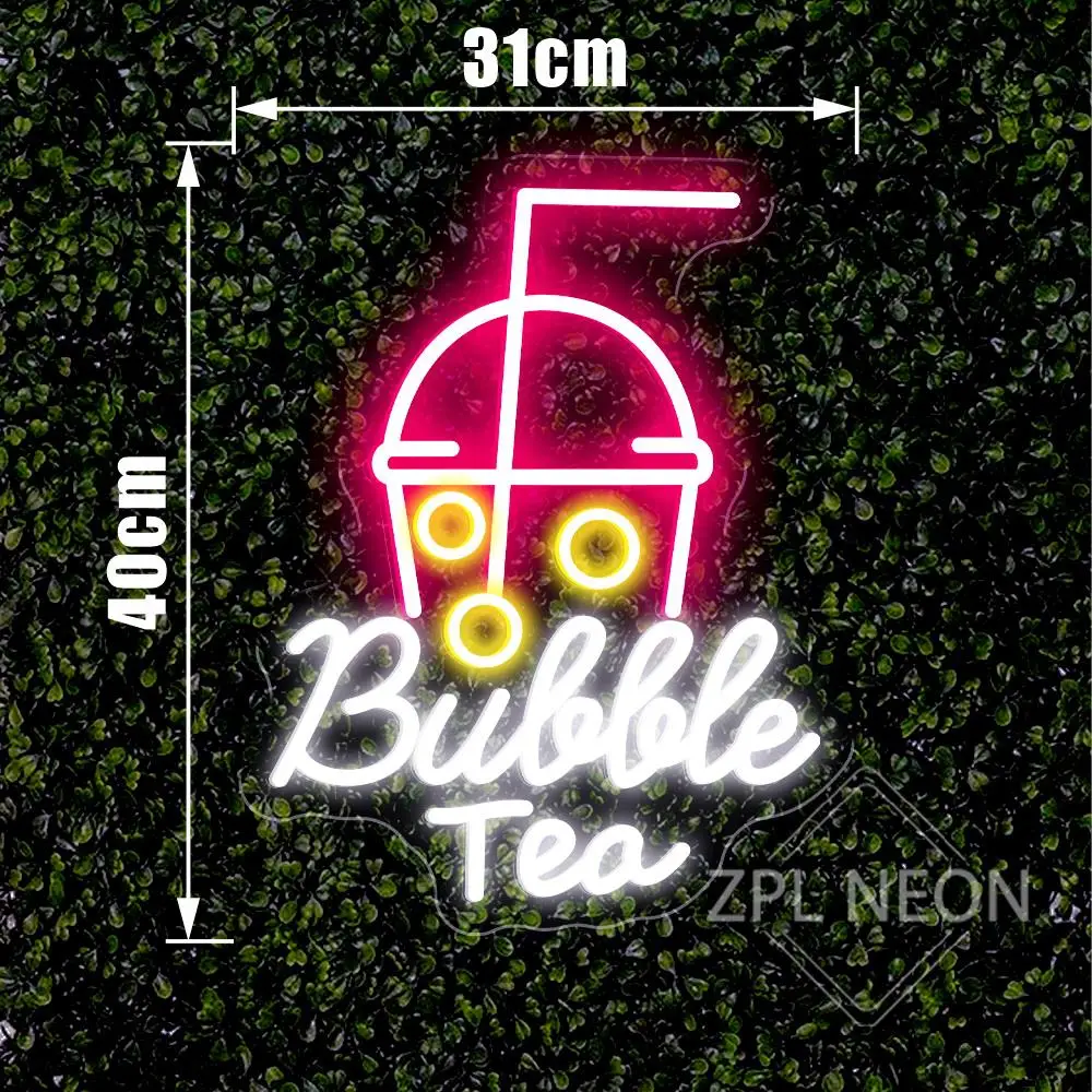Bubble Tea Neon Sign Led Light Boba Tea Shop Decorazione Camera Cafe Ristorante Decor Appeso a parete Neon Light Insegne LED Benvenuto USB
