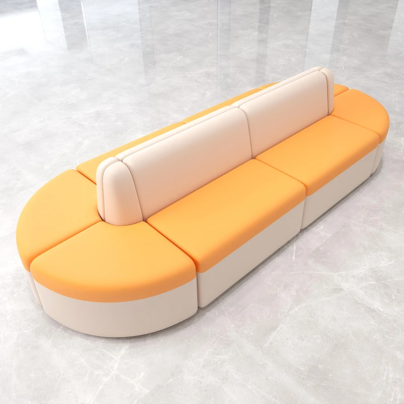 로비 도서관 및 과외 수업의 양면 휴게 공간에 있는 독창적인 특수 형태의 사무실 소파 조합