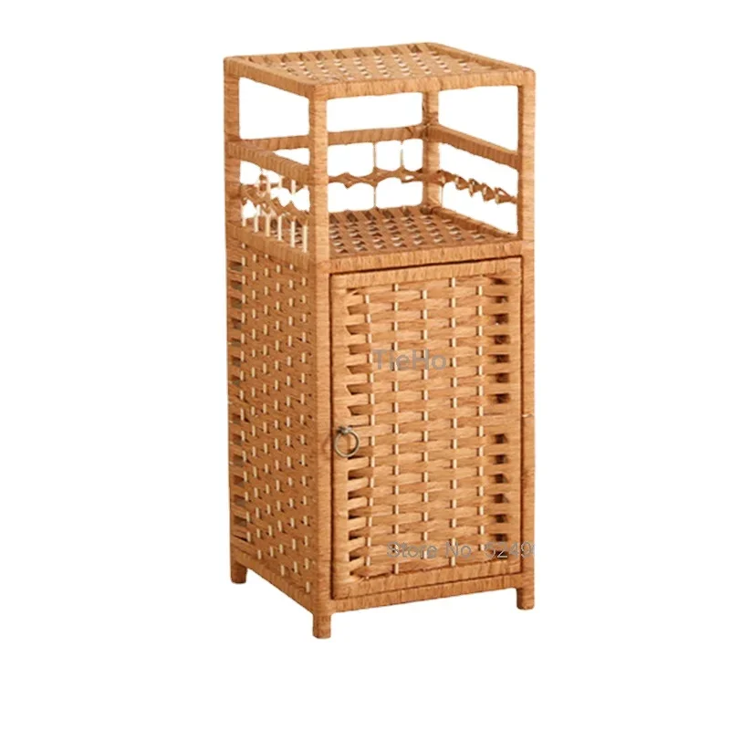 

%a Rattan Sofa Side With Storage Bedside Narrow Nightstand Cabinet Small Tea Table Living Room Bedroom Furnitures