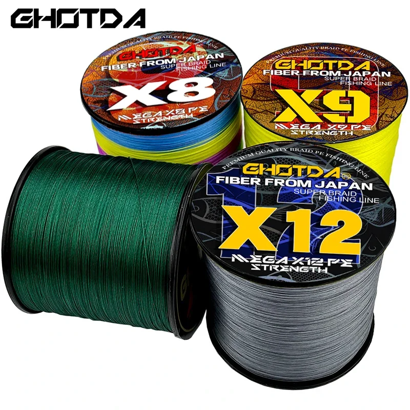 12/8/9 Strands Strong Strength Multifilament Braid Fishing Line 300M Wear Resistance Rope 18-120LB for Sea Saltwater Accesorios