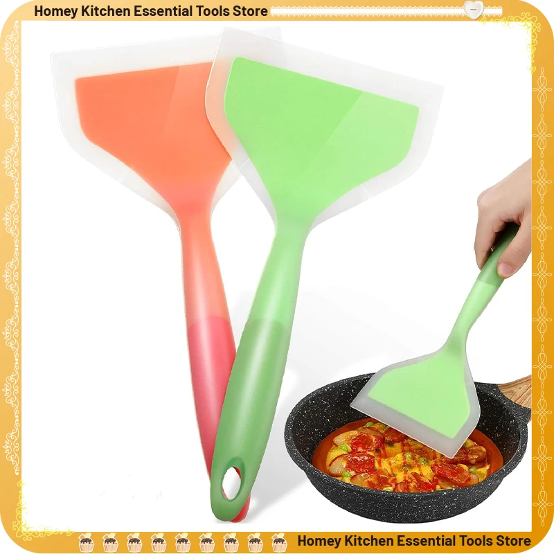 Silicone Spatula Cooking Utensils Beef Meat Egg Kitchen Scraper Wide Pizza Shovel Frying Non Stick Spatula Kitchenware Tools