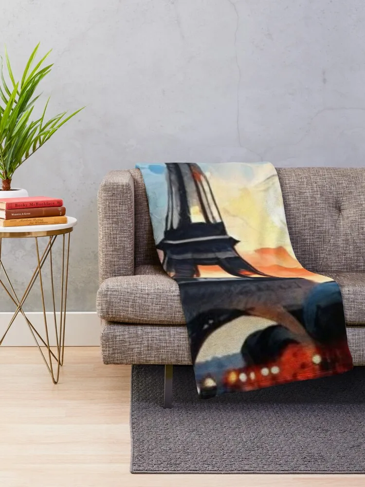 Eiffel Tower Elegance: Throw Blanket Soft Big Sofa Throw Blankets