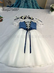 Blue Giselle Ballet Long Dress YAGP Professional Romantic Coppelia Costume  Competition Ballet Dress BT4297