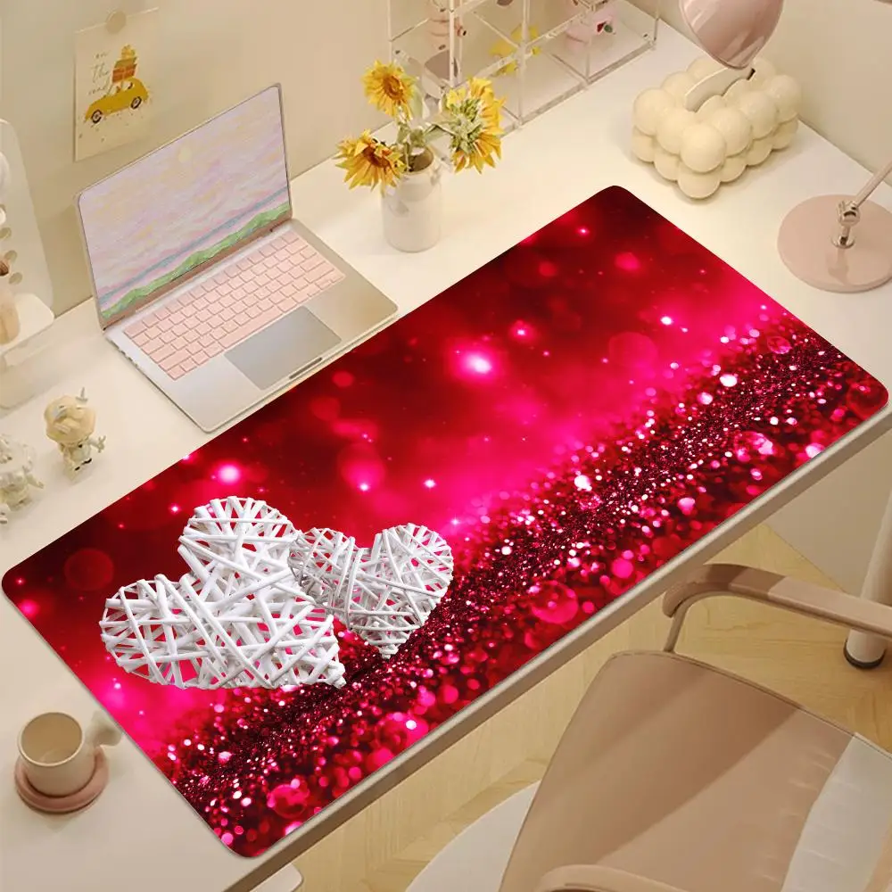 

lovely heart Mouse Pad Tablet mouse Pad Laptop xl desktop mouse pad, cute HD Rainbow Gaming keyboard pad, csgo Player, 90x40