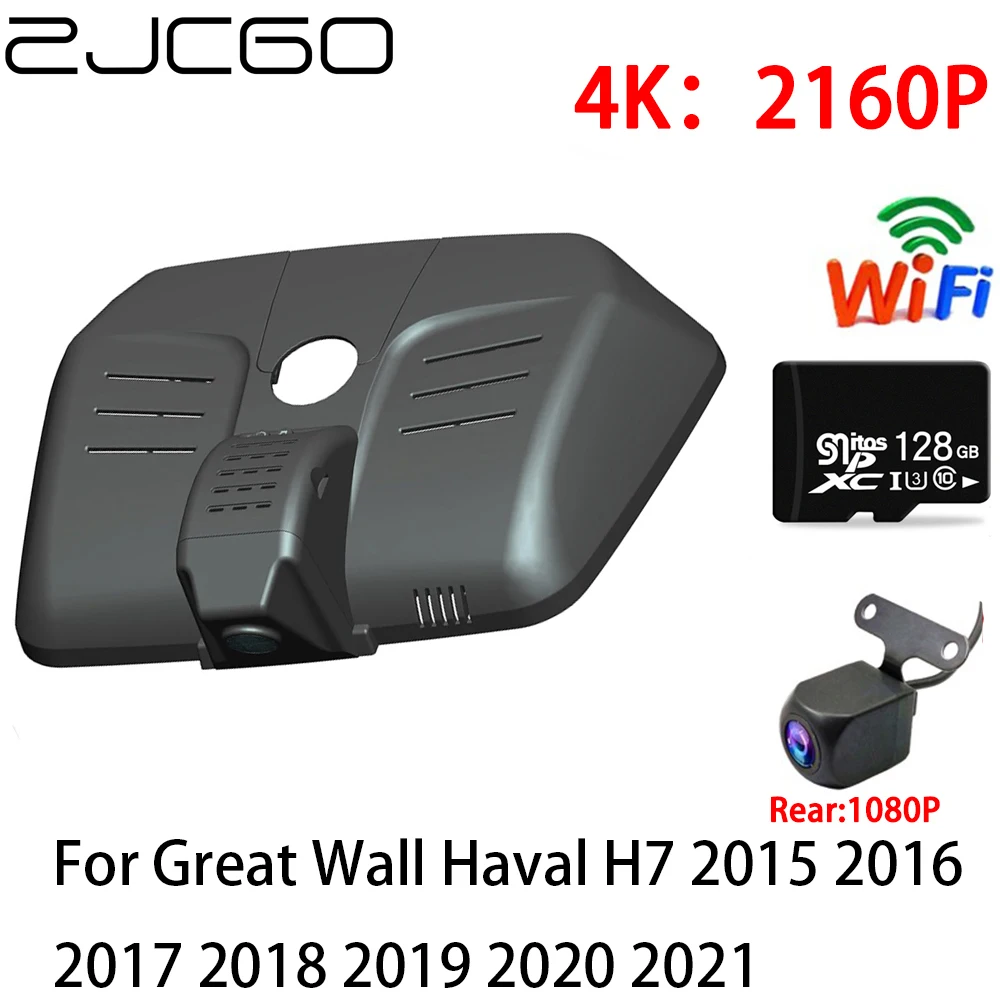 

ZJCGO 4K Car DVR Dash Cam Wifi Front Rear Camera 2 Lens 24h Monitor for Great Wall Haval H7 2015 2016 2017 2018 2019 2020 2021