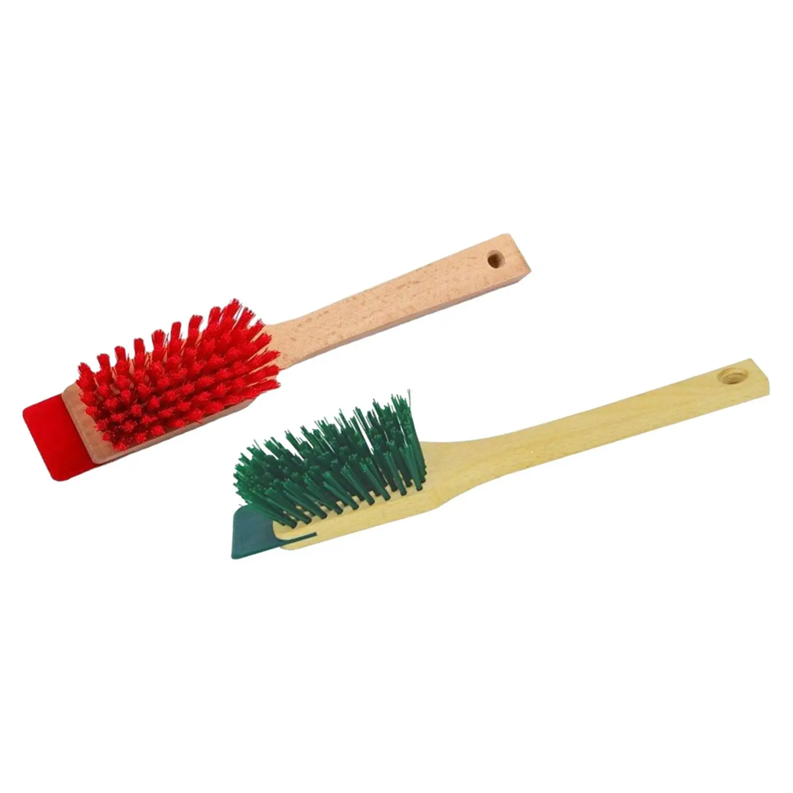 Lawnmower Brush Lawn Mower Cleaning Brush Portable Outdoor Scraper Brush Heavy Duty Wooden Handle Stiff Bristle Scrubbing Brush