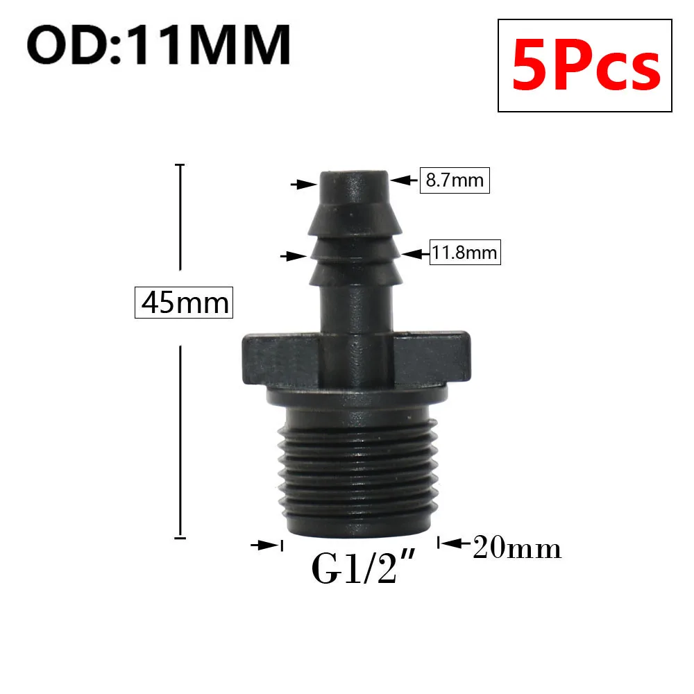 5pc 16/20/25/32mm Garten Schlauch PE Rohr Barb Anschluss 1/2 3/4 1 "Gewinde gerade Ellenbogen Koppler Fitting Bauernhof Bewässerung Gelenke