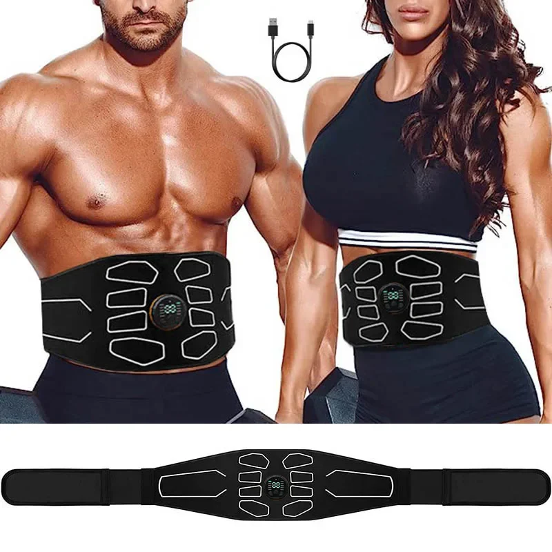 Elektrischer EMS Bauchtrainer-Gürtel Muskelstimulator Toner Taille Bauch Workout Massagegerät Körperstraffung Heimfitness Massage