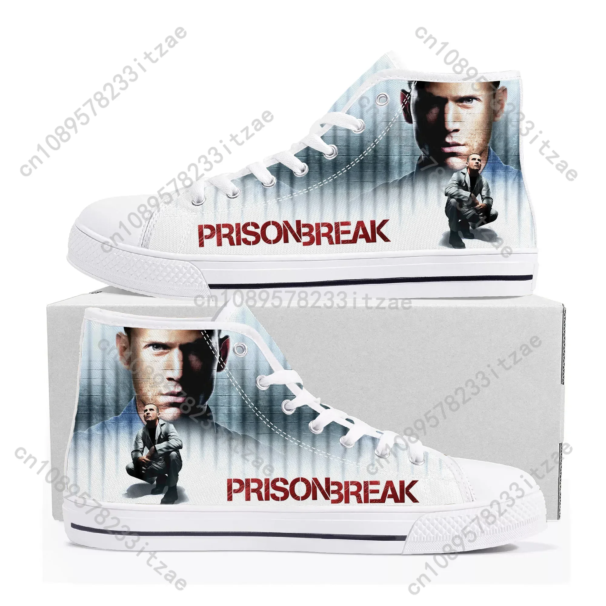 Prison Break High Top Sneakers Mens Womens Teenager Canvas High Quality Sneaker Casual Custom Made Shoes Customize DIY Shoe