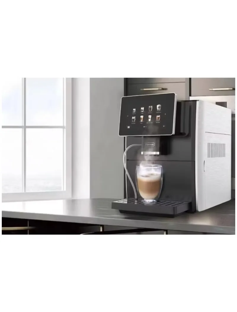 

Smart Touch Bean Coffee Machine 1.8L Water Tank Programmable Espresso Brewer for Kitchen