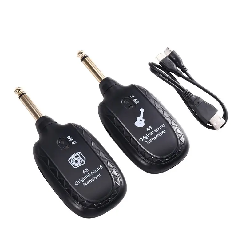 【STOCK】Built-In Battery For Guitars Bass Compatible A8 Wireless Guitar System Transceiver For Electric For Guitars And Basses