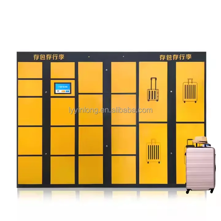 Intelligent Electronic Luggage Cabinet With Facial Recognition Fingerprint PIN Code - 60 Grids Assembled Durable Steel