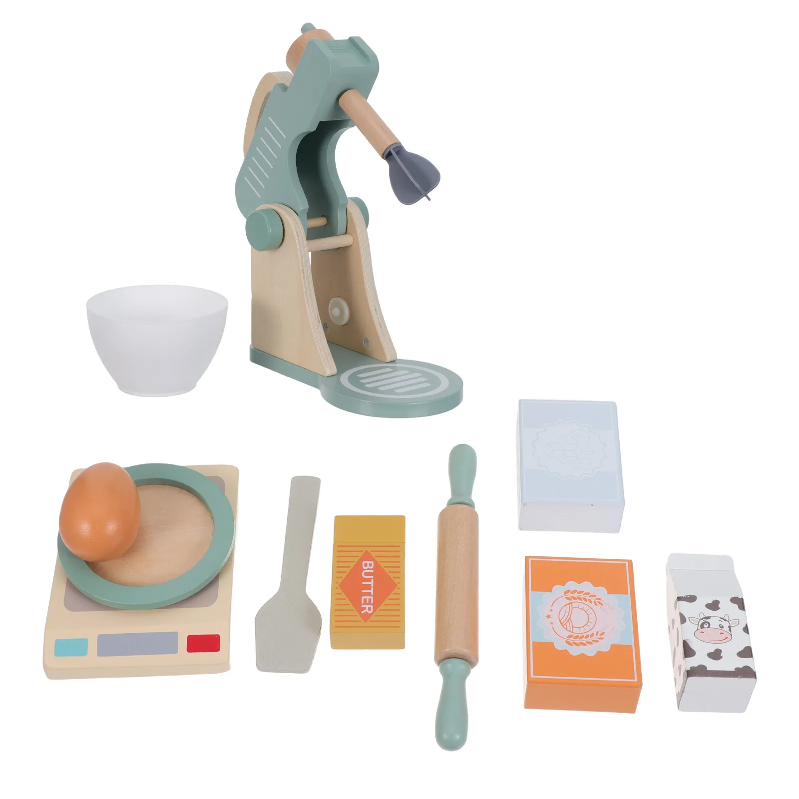 

Набор деревянных игрушечных кухонных приборов для детей: миксер, аксессуары для ролевых игр Монтессори, имитация выпечки, раннее развитие