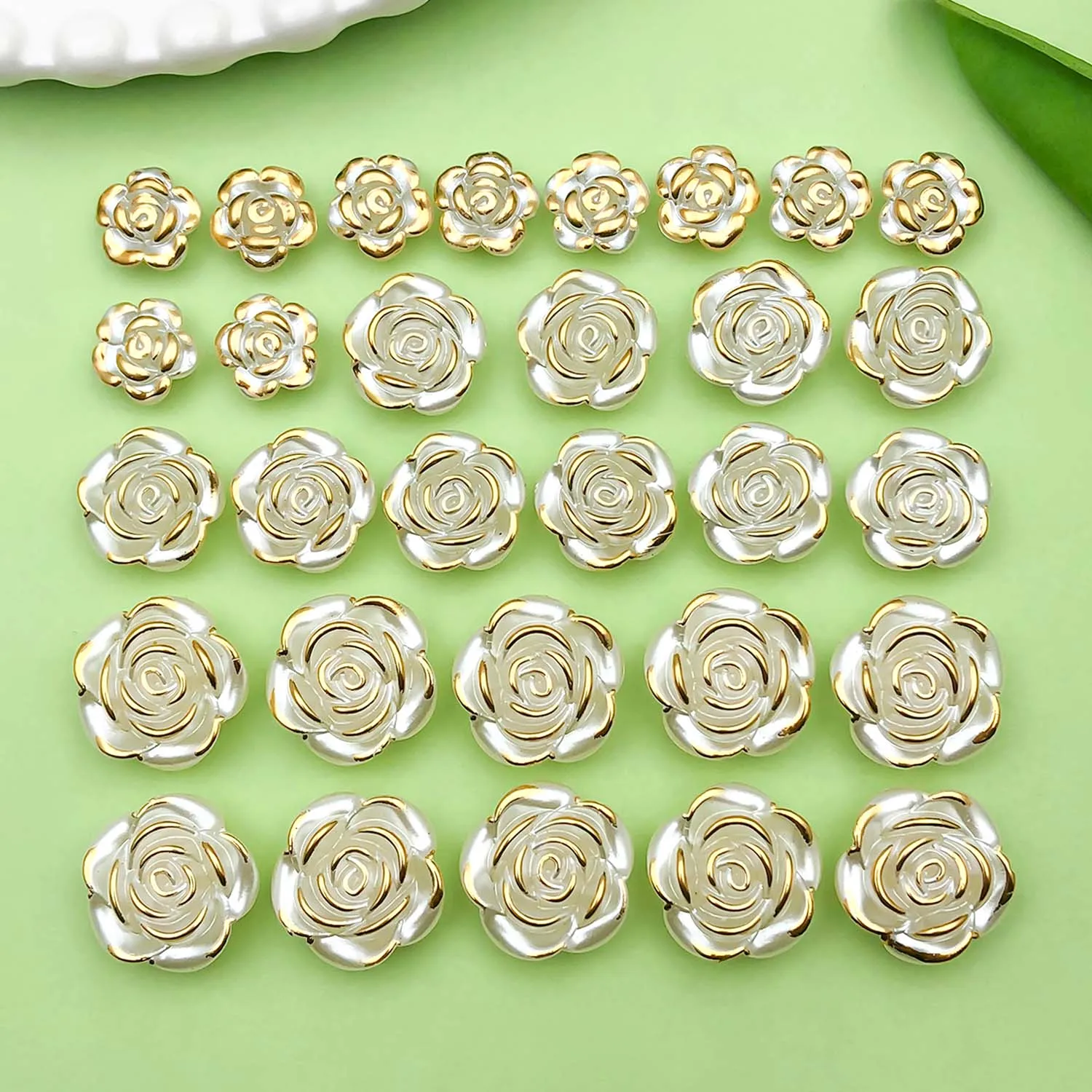 30pcs Acrylic Rose Flower Beads, Fashionable Loose Beads For DIY Bracelet Necklace Earrings Jewelry Making Accessories