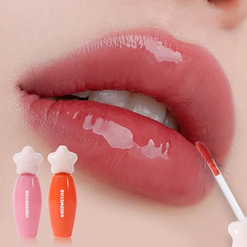 Laque à lèvres hydratante Suximei Da - Finition gelée de verre, style coréen, illumine le teint