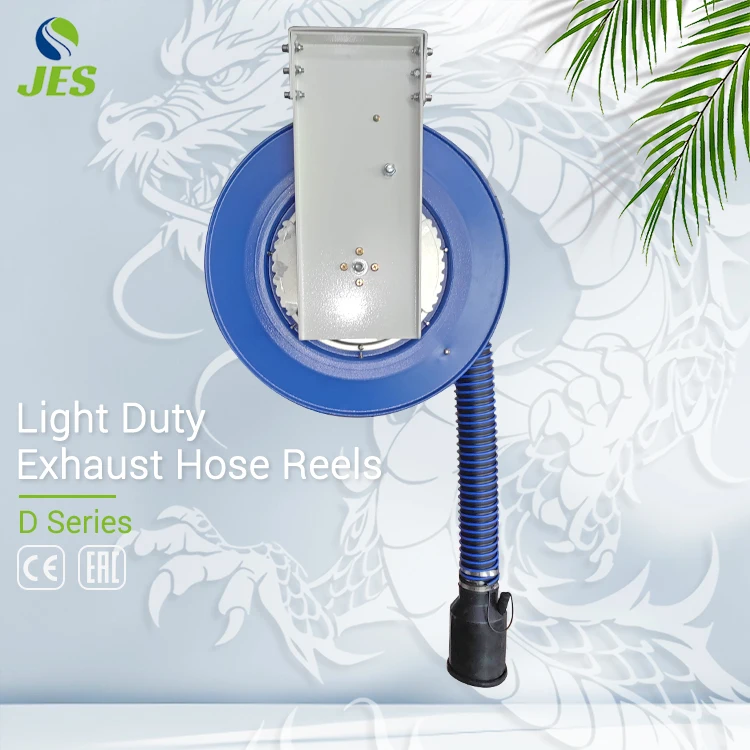 Auto Repair Garage Exhaust Control System Spring Return Hose Reel