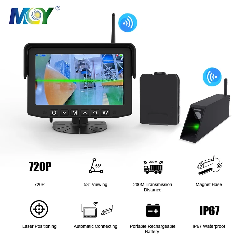 MYT MCY IP67 Waterproof Wireless Camera Forklift Laser Light Safety System For Warehouse Electric Forklift
