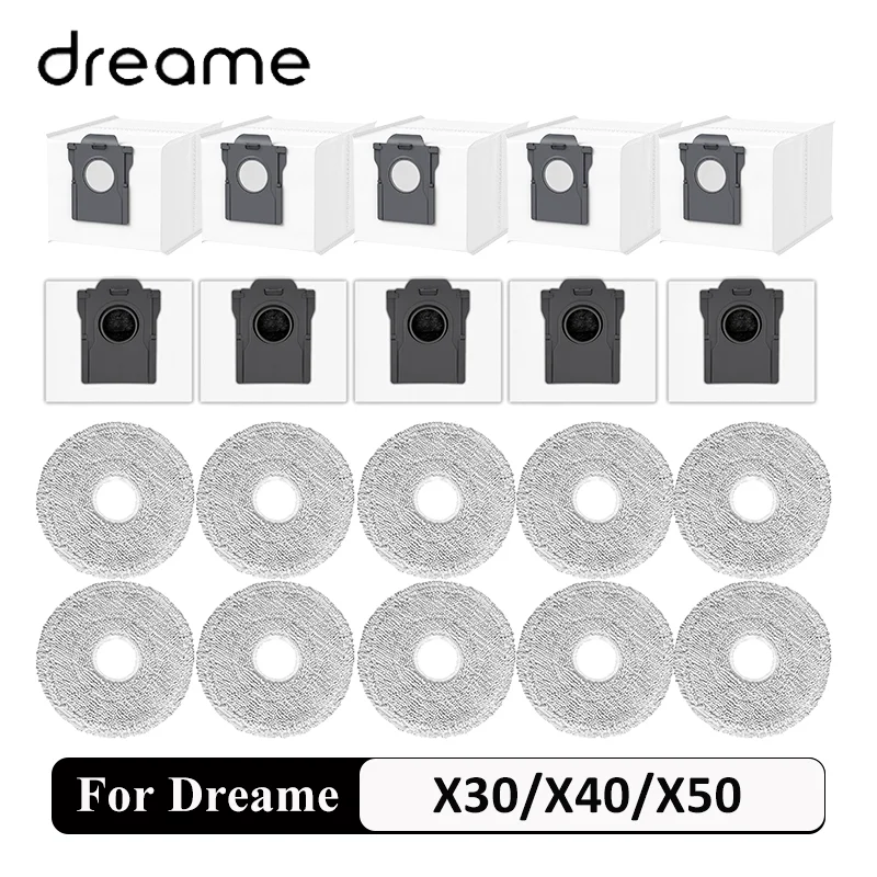 Dreame Staubbeutel Wischtücher Zubehör X30/X40/X50 Ultra S10/S30 Pro Ultra L10s Pro Ultra L40S Pro Ultra L50 Pro Ultra Ersatzteile
