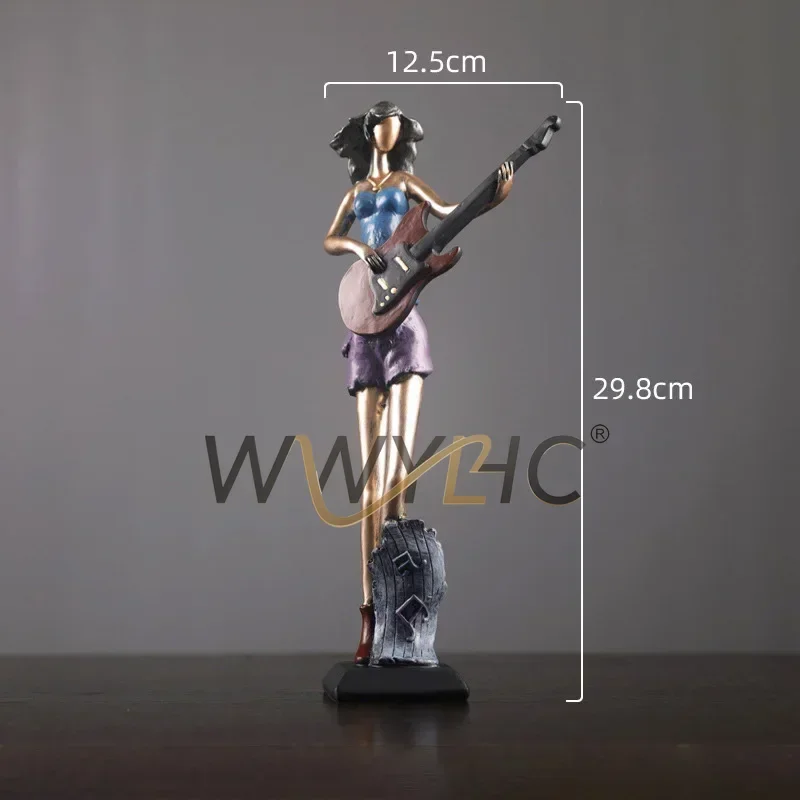 Vintage Musical Instrument Resin Figurines, Home Decor Accessories for Living Room