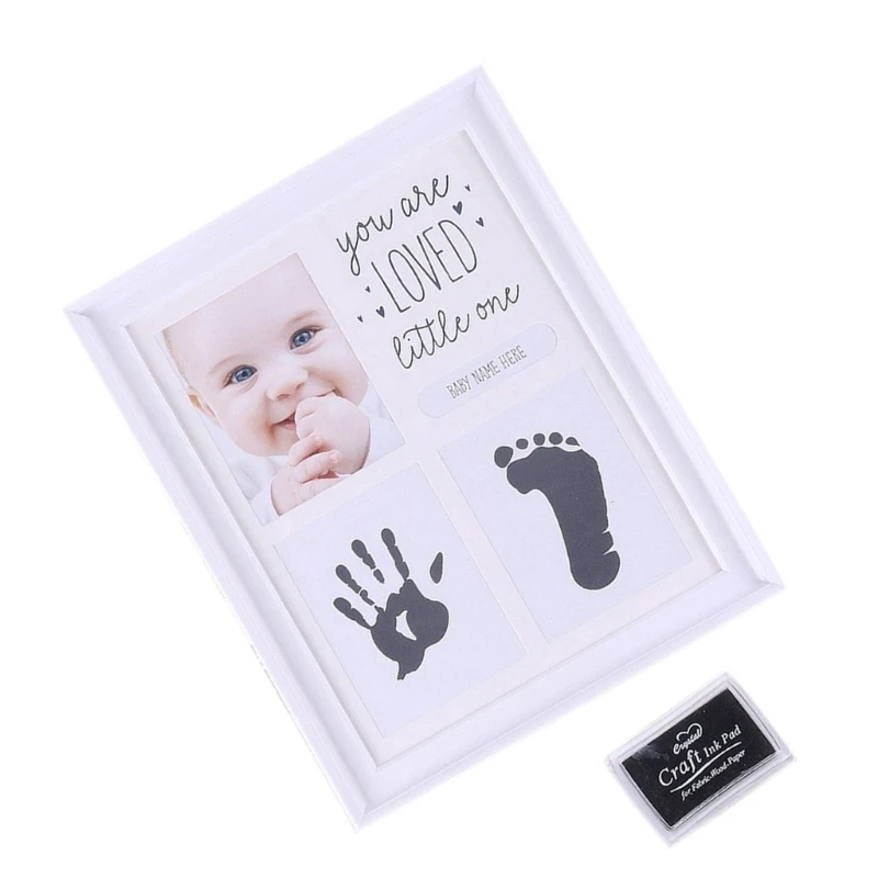 Baby Picture Frame Newborn Footprint Handprint Photo Frame Baby Shower Frame Gender Neutral Desk Decor