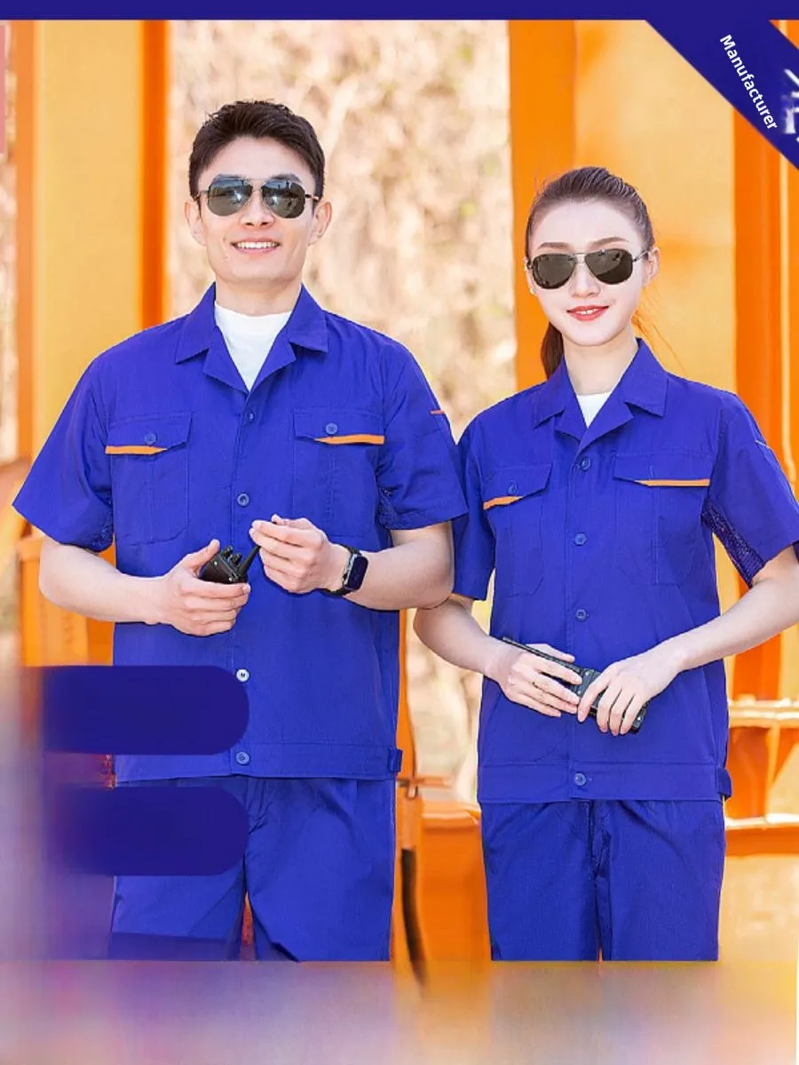 

Men's Work orm Set Polyester Cotton Workwear Printed Profional Cleaning Summer Labor Protection Clothing Multi-Scenari...