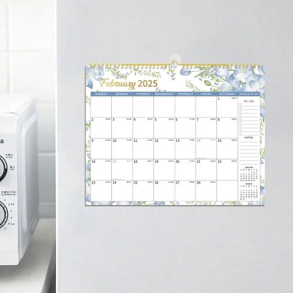 Time Tool 12 Months English Wall Calendar Creative Colorful Calendar Planner To Do List Notes Coil Calendar Student Gift