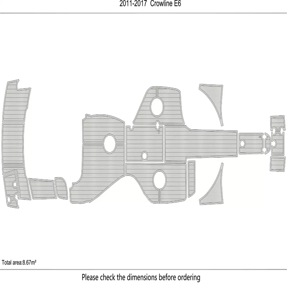 2011-2017 Crownline E6 Cockpit & swim platform Pads 1/4