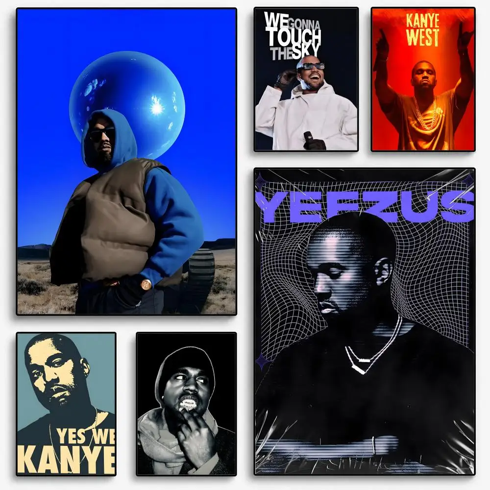 Rap Singer Kanye West Art Poster Room Home Decoration Interior Wall Art Printing Garage Posters Gift