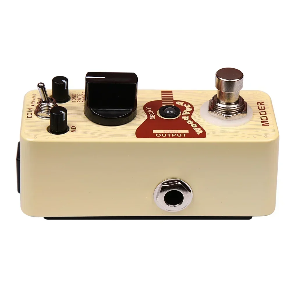 دواسة تأثير الجيتار الصوتي من MOOER WoodVerb، تجاوز حقيقي، ريفيرب رقمي 3 أوضاع (ردية/فلتر/وضع)، أجزاء جيتار بتأثير