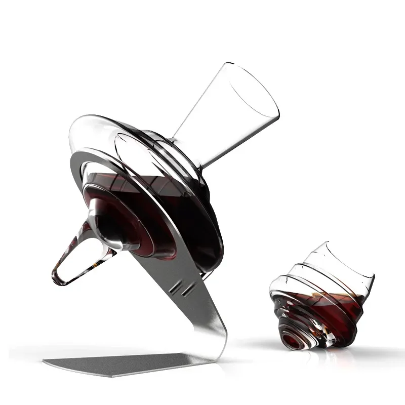 Modern Italian Minimalist Glass Wine Set Desktop Ornament for Home Study Tea Room Decoration Elegant Time Piece Accent Decor