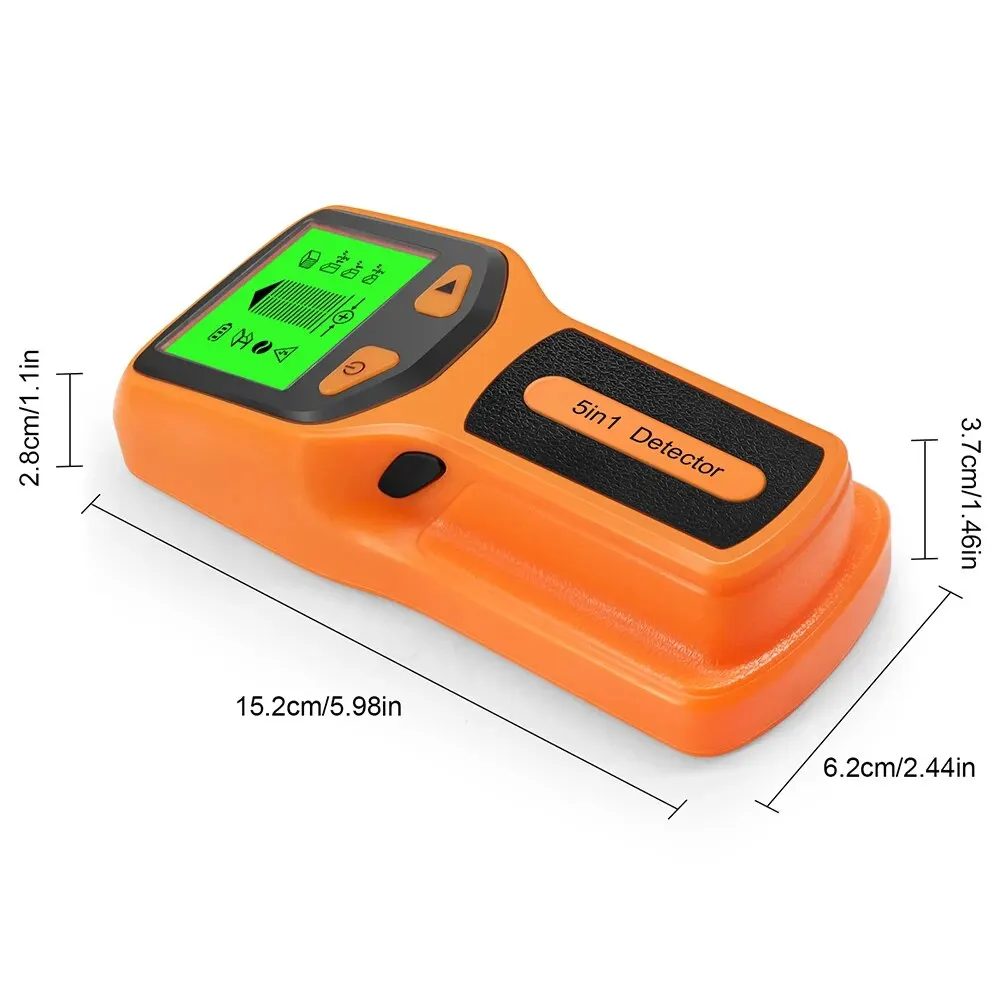 HWturquoise-Détecteur de goujons muraux 5 en 1, avec écran LCD, multifonctionnel, pour bois, câble métallique AC, SC