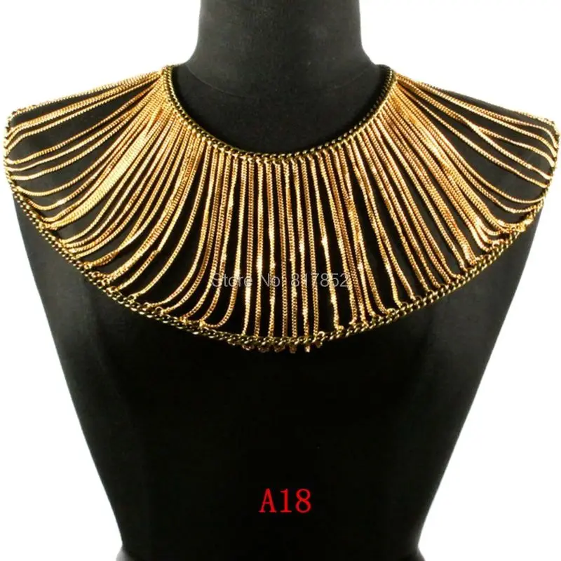 New Arrival STYLE A18 Gold Colour BODY CHAINS DOUBLE SHOULDERS  JEWELRY Pharaoh Vintage Style