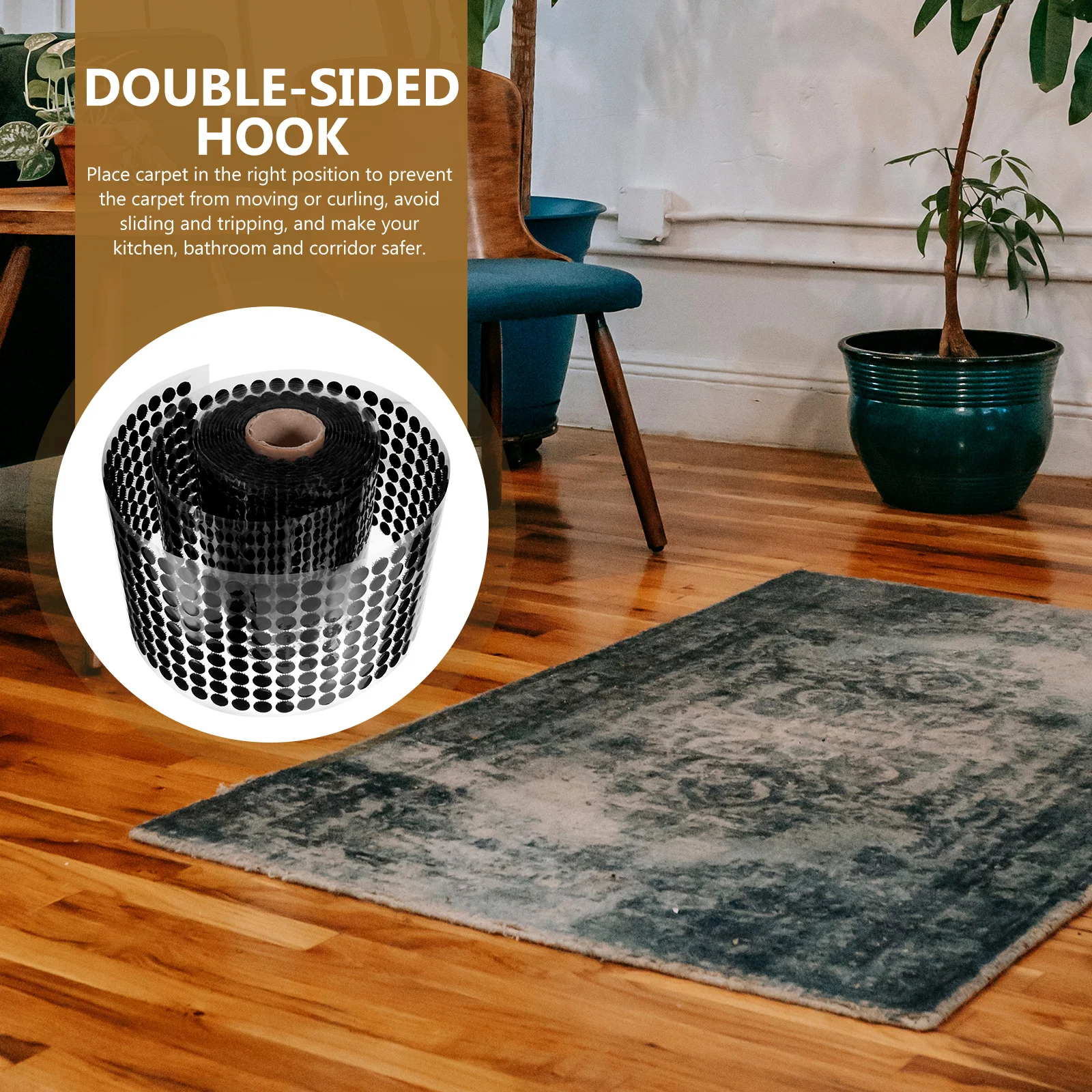 

1000pcs Carpet Grippers Reusable Rug Fixing Tapes Non-Slip Adhesive Pads For Home Office Hotel Heavy Duty Double Sided