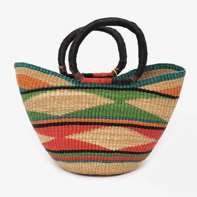 

Hand-woven tote bag Straw hand-held shopping basket Storage fruit basket Vacation bag