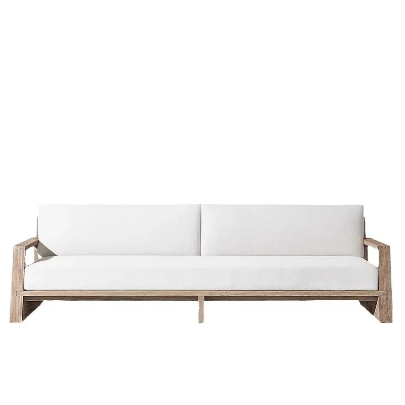 

Outdoor sofa old anti-corrosion teak combination outdoor courtyard terrace garden leisure solid wood waterproof and sunscreen