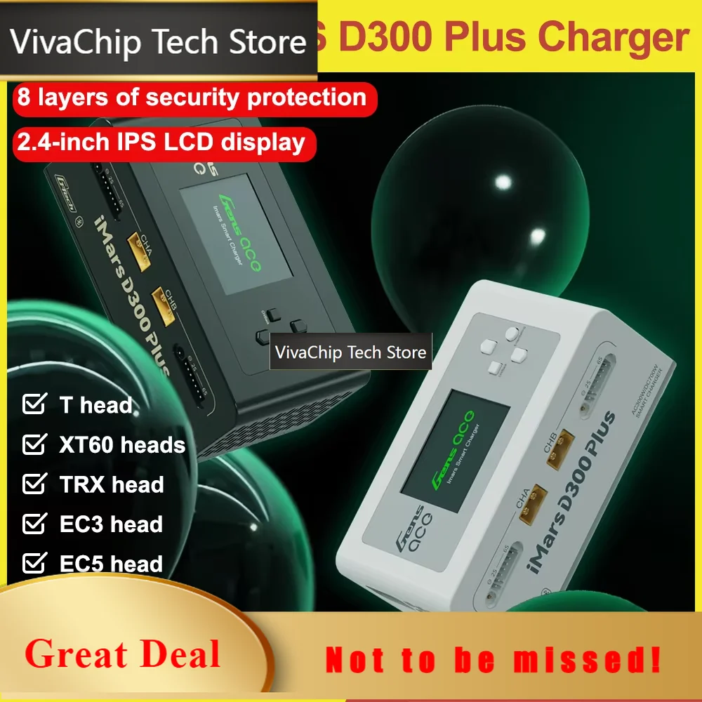 VivaCTGens Ace IMARS D300 PLUS Lipo Battery Charger G-Tech Series Smart Dual Lipo Charger 16A AC 300W DC 700W Lipo Charge